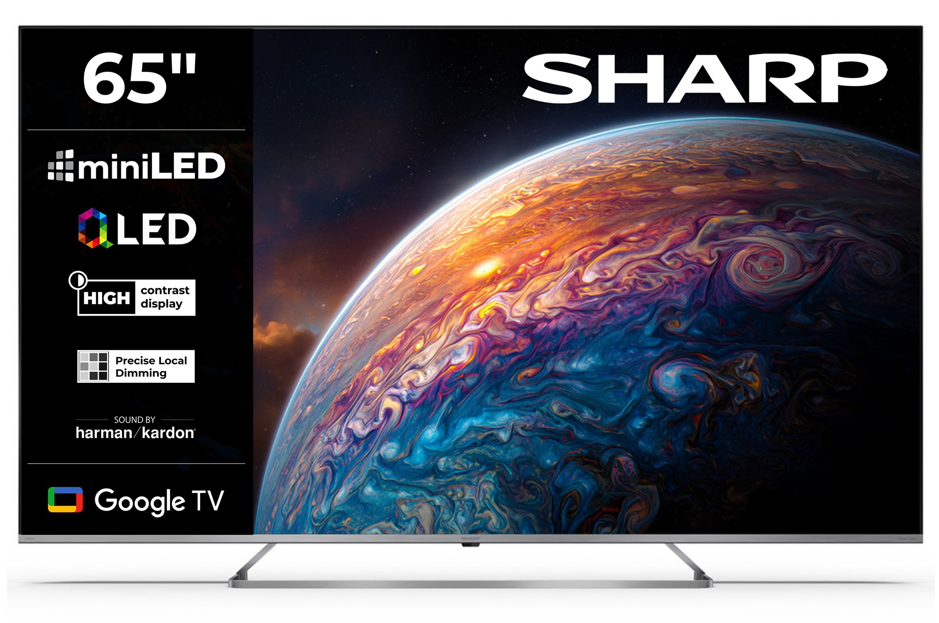 Sharp 65JP7765E QLED-Fernseher (164 cm/65 Zoll, 4K Ultra HD, Google TV, Google TV, Mini-LED, HDR Dolby Vision, Harman Kardon Sound)