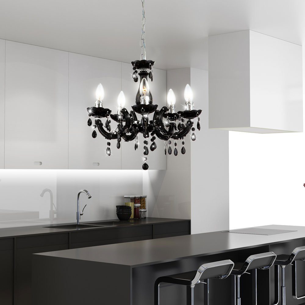 GLOBO LIGHTING Kronleuchter, Leuchtmittel nicht inklusive, Kronleuchter schwarz Lüster Hänge Lampe Ess Zimmer Beleuchtung