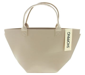 Dekoleidenschaft Einkaufsshopper Tasche "Shopping" aus Filz in beige, große Einkaufstasche, Filztasche, Shopper, Tragetasche, Damentasche, Schultertasche, Shopping Bag