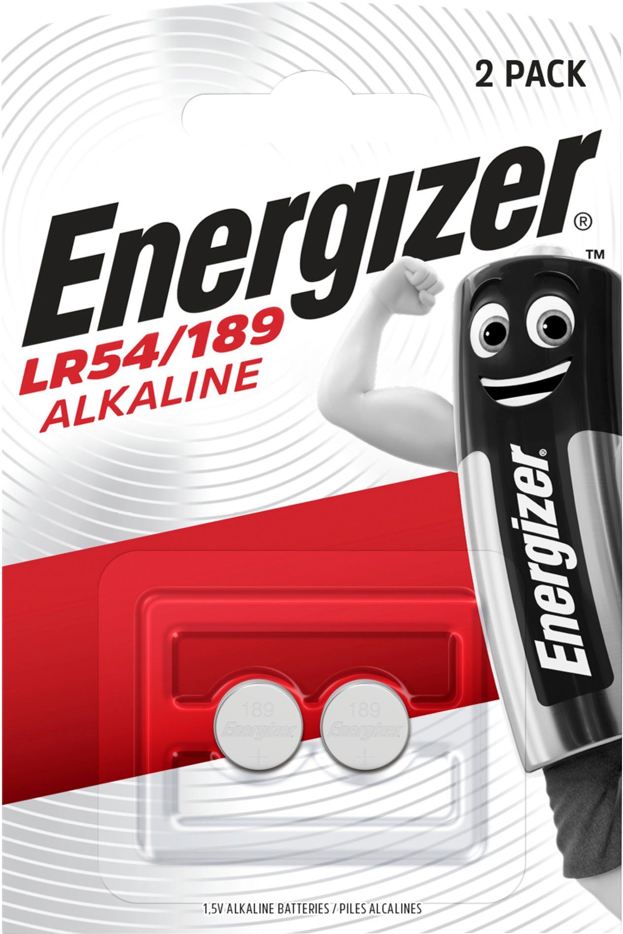 189 Batterie, (1,5 Mangan LR54 Alkali Pack V, 2 Energizer 2er / St)