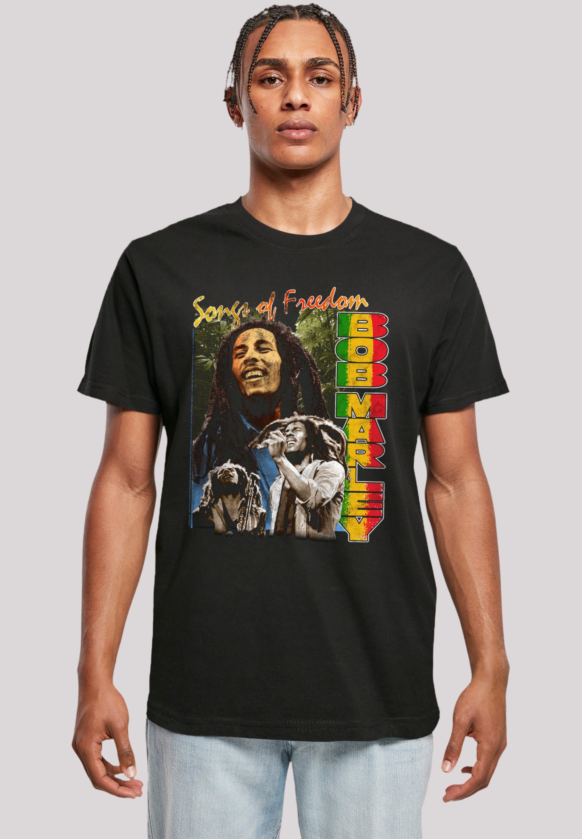 Music Marley Rock T-Shirt Qualität, F4NT4STIC Bob Freedom Vintage By Musik, Premium Reggae Off