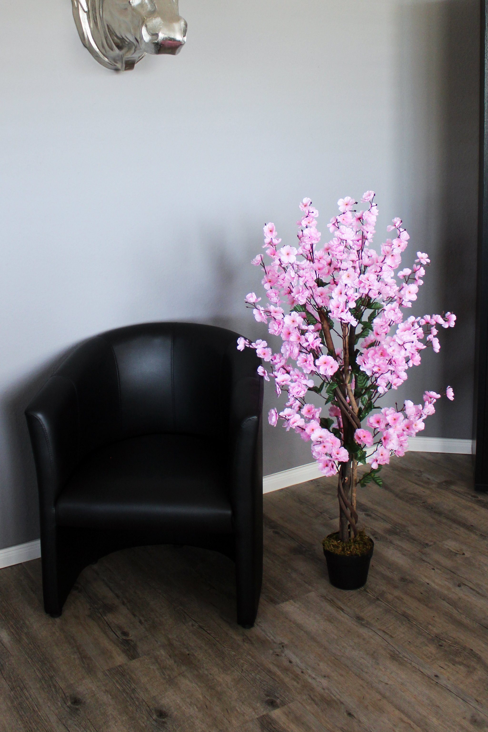 im Pink Wintersweet fertig Blüten Arnusa, Topf Pflanze Höhe Blütenbaum Künstliche Wintersweet, Kunstpflanze 120 cm,