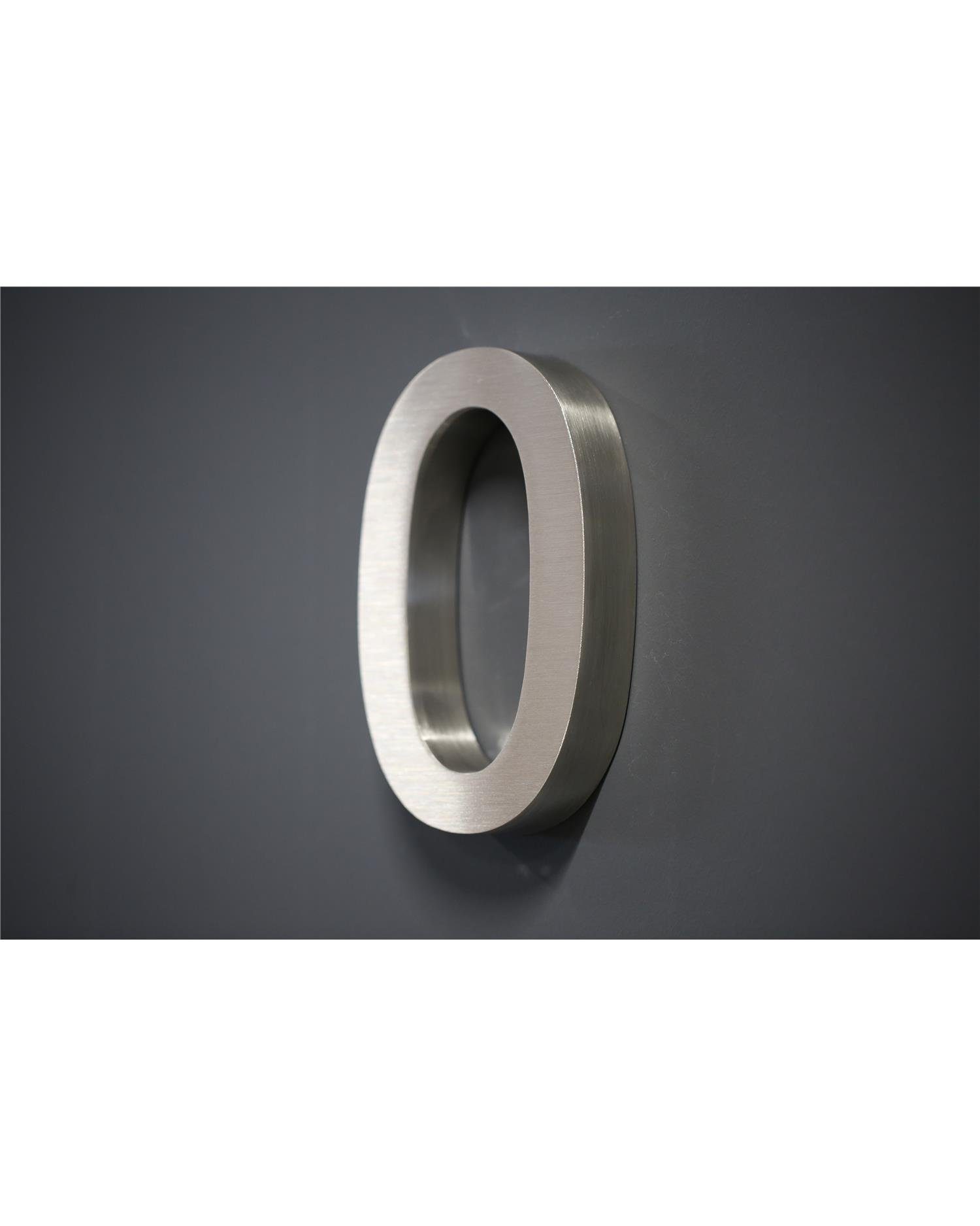 Steelboxx Briefkasten Hausnummer Edelstahl in 3D Design Arial H20cmxT3cm V2A TOP(Nr.0) (inkl. Montagematerial, 1-St), Material: V2A Edelstahl rostfrei - Optik: matt gebürstet