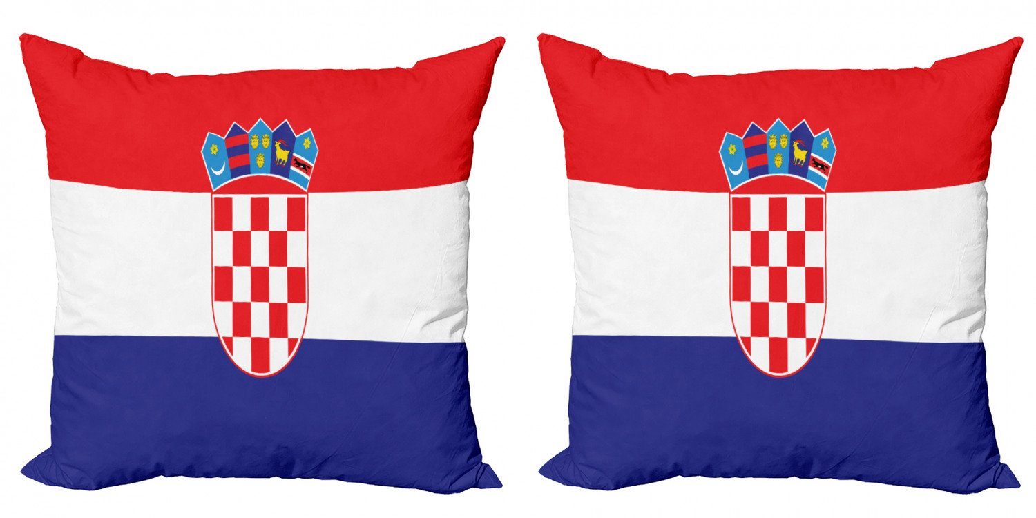 Doppelseitiger Abakuhaus Kissenbezüge Kroatien Druck (2 Modern Stück), Design Accent Digitaldruck, Einfaches Flagge