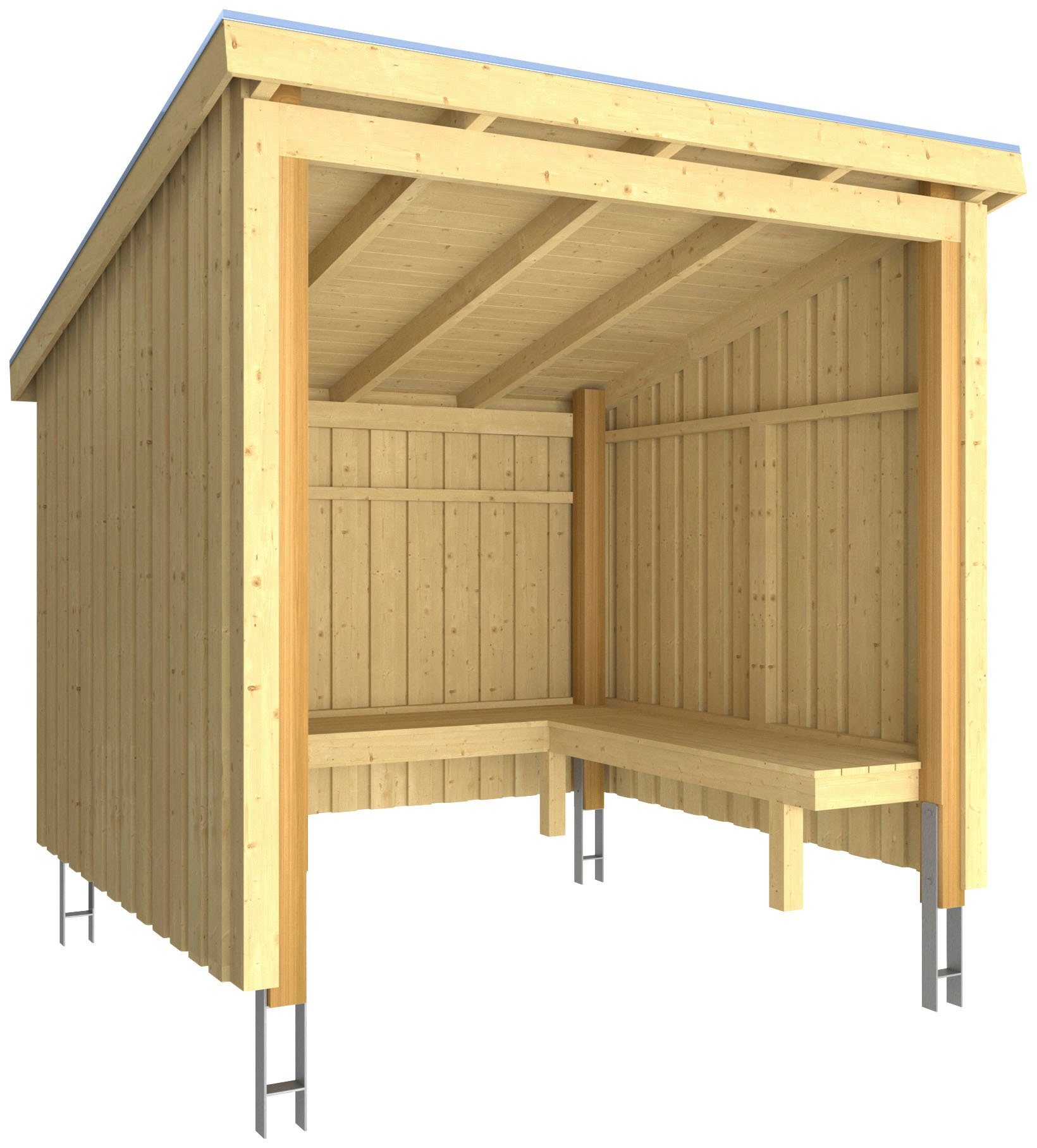 PLUS Gartenhaus Nordic, BxT: 218x229 cm, (Packung), Grillhütte - 5 m², inkl. Dachpappe/Aluleisten/H-Füße