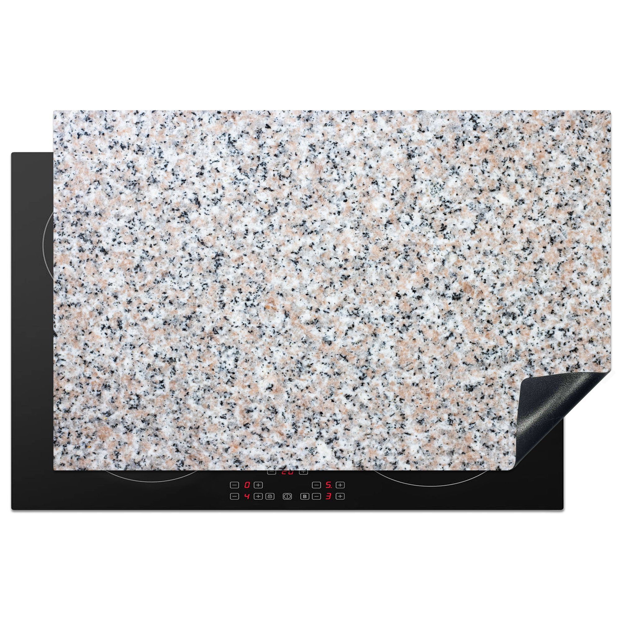 MuchoWow Herdblende-/Abdeckplatte Granit - Strukturen - Design - Stein, Vinyl, (1 tlg), 81x52 cm, Induktionskochfeld Schutz für die küche, Ceranfeldabdeckung