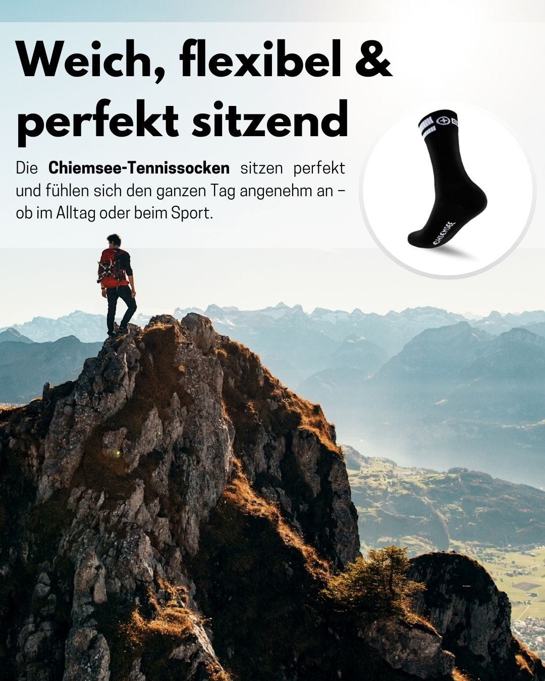 Chiemsee Tennissocken Sportsocken Damen und Herren 6 Paar Crew Socken elastischer Komfortbund und flache Zehennaht