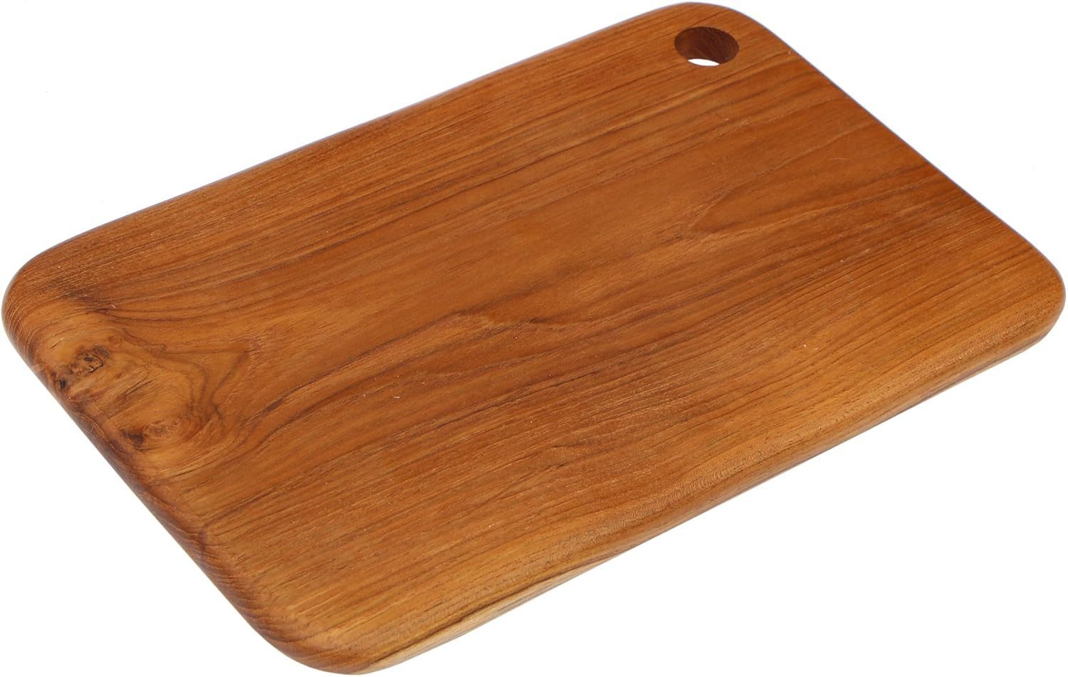 Wogeka Frühstücksbrett 30 cm Holz Frühstücksbrett Schneidebrett Teakholz Deko