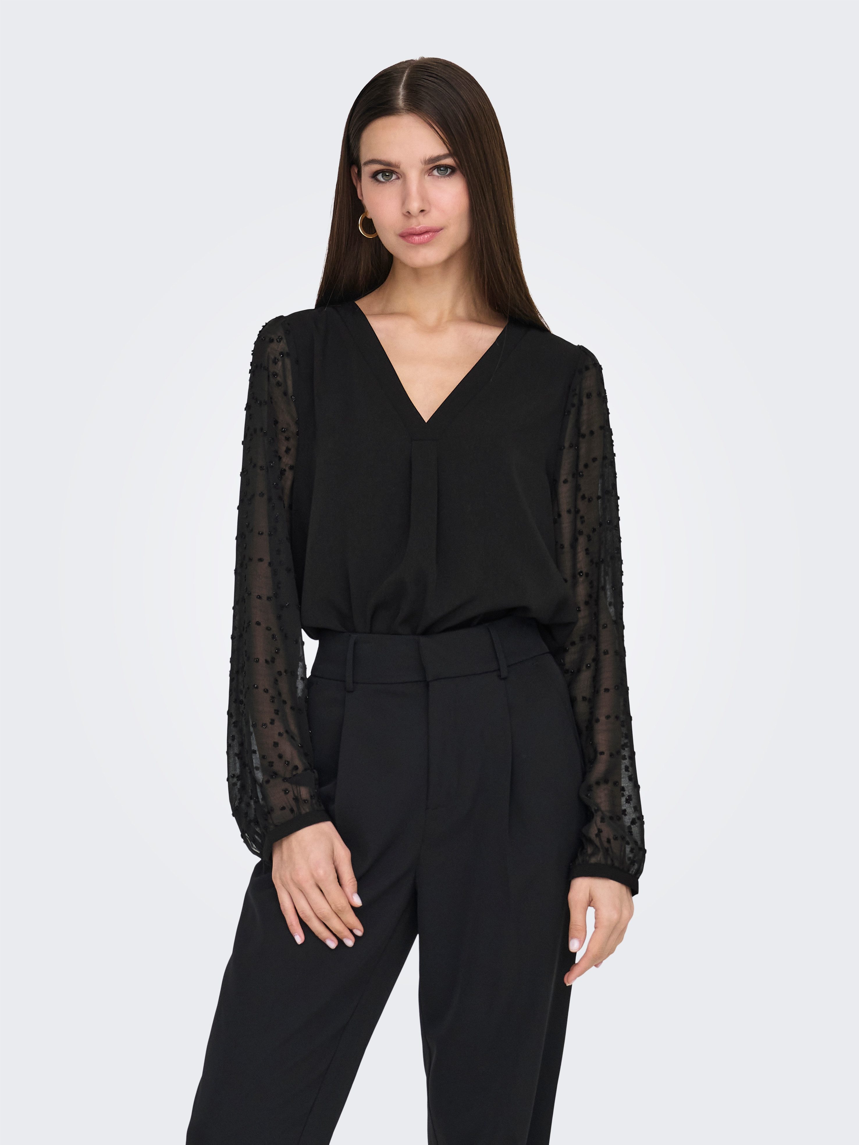 ONLY Shirtbluse ONLMASJA FR L/S V-NECK SHIRT CS PTM günstig online kaufen