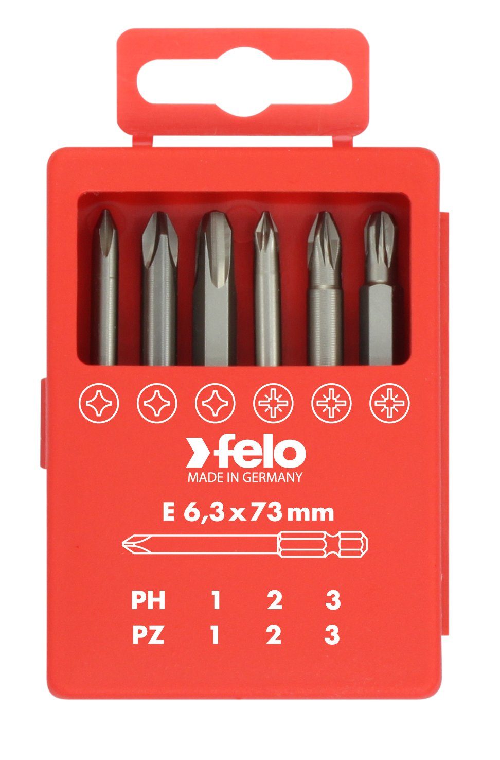 Felo Bit-Set Felo Profi Bitbox Torx 73 mm, 6-teilig PZ, PH