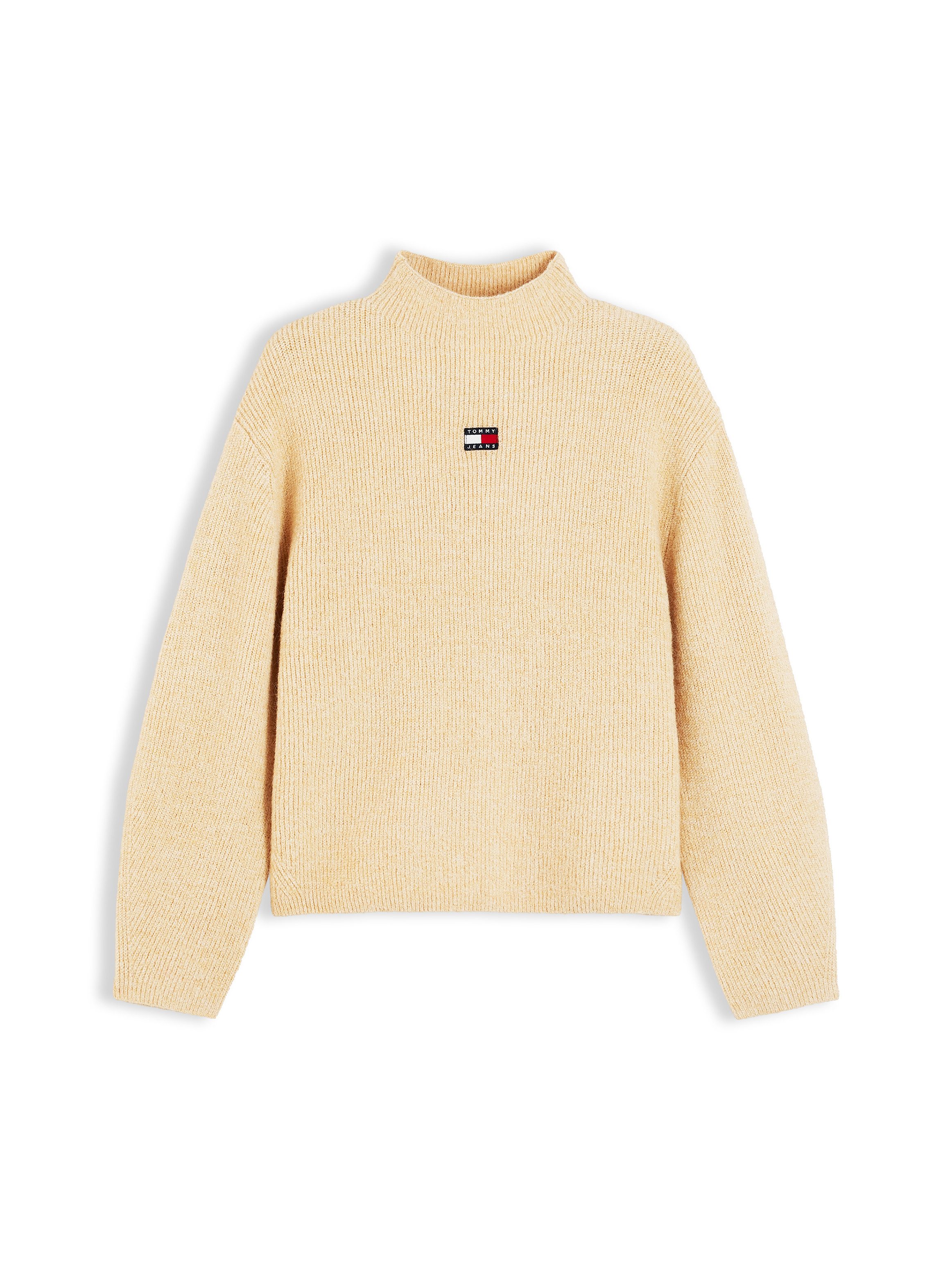 Tommy Jeans Stehkragenpullover TJW MOCKNECK BADGE SWEATER EXT Materialmix mit Alpaka – Bild 5 von 5