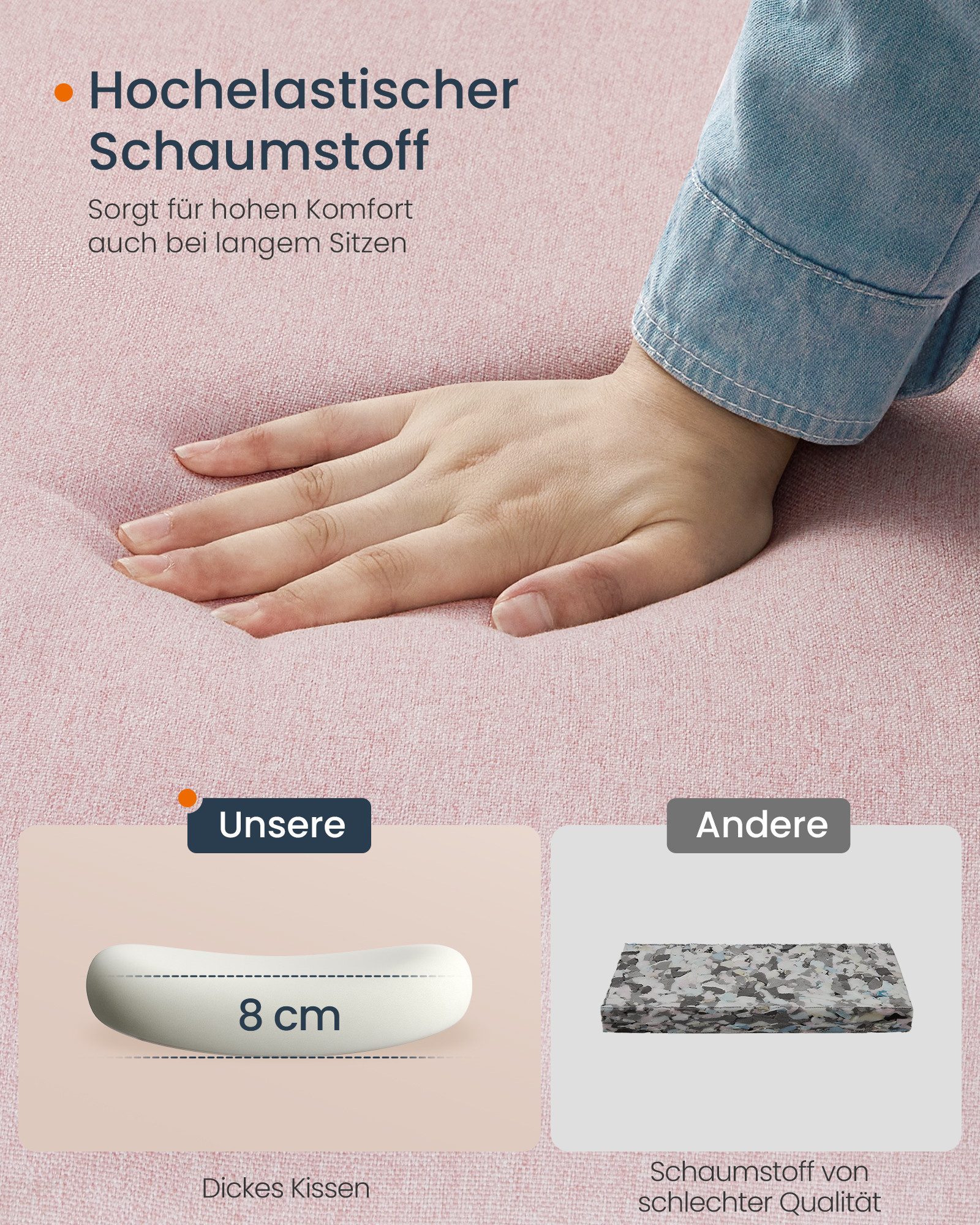 SONGMICS Bürostuhl, Schreibtischstuhl, Drehstuhl, breite Sitzfläche, mit Fußkreuz