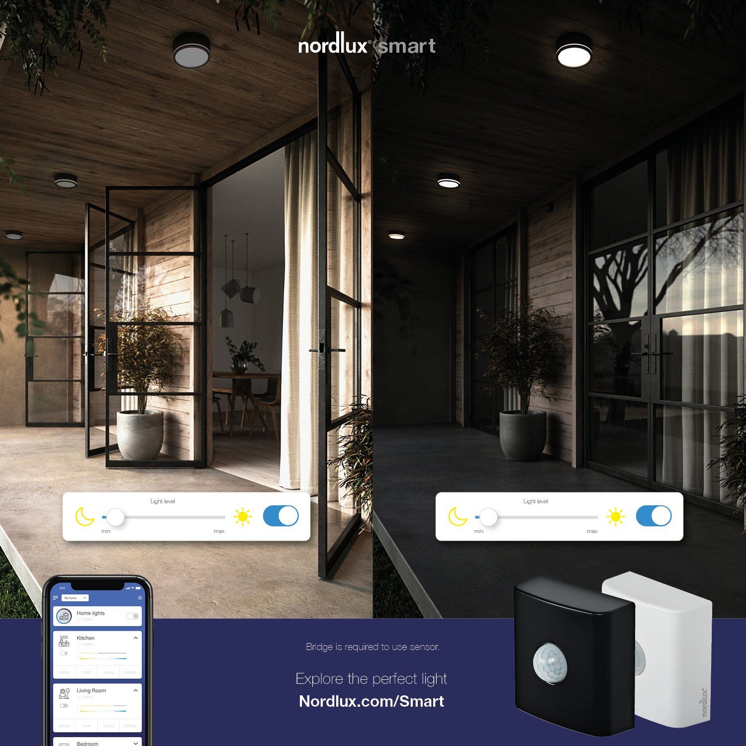 Nordlux Sensor Smartlight, Home Mobiler Dämmerungsmeldung Smart Sensor, Bewegungs-, weiß