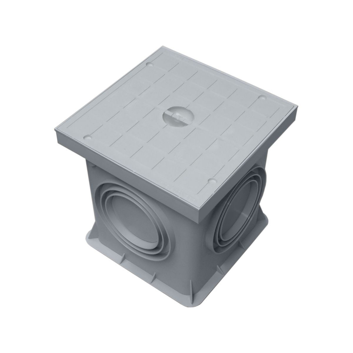 Marley Deutschland GmbH Erdschacht 200x200mm Einlaufschacht ohne Boden + Schachtdeckel, 20x20x20 cm, 2-St., laugen- und säurebeständig, begehbar