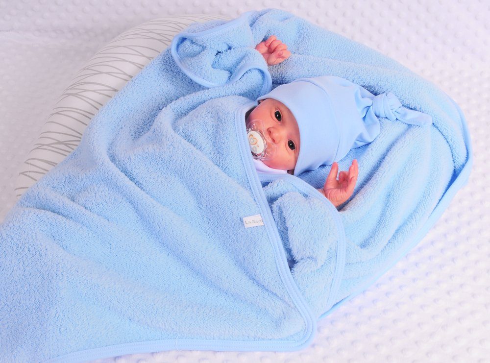 La Bortini für Kuscheldecke, Babydecke Babydecke Fleece Wagendecke Blau Decke Neugeborene Decke