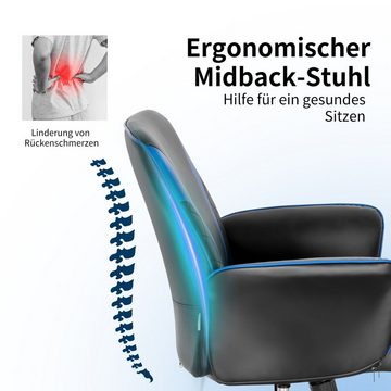 COSTWAY Bürostuhl, 46-56cm höhenverstellbar, drehbar