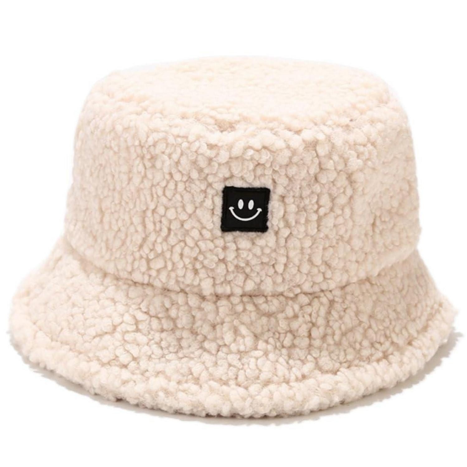 LuxusKollektion Fischerhut Damen Plüsch Fischerhut Winter 54-56 beige (1-St)