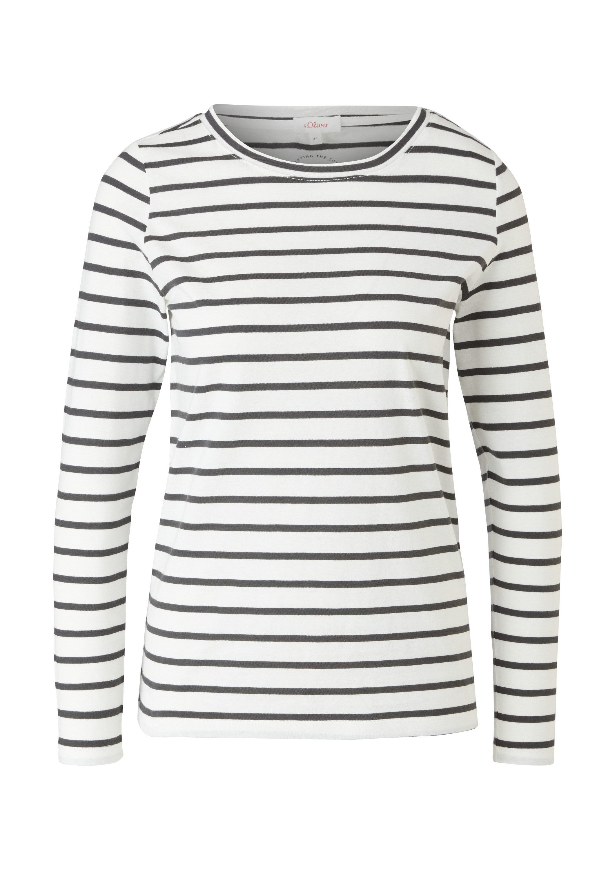 s.Oliver Langarmshirt T-Shirt Gestreiftes Langarmshirt aus Jersey günstig online kaufen