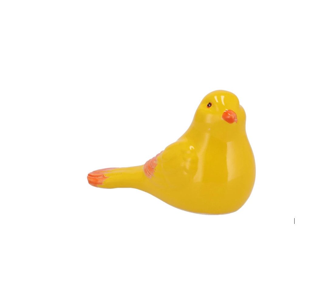 Daan Kromhout Dekofigur 2er Set Vögel Gelb Orange Sommerlich Garten Deko 16 cm