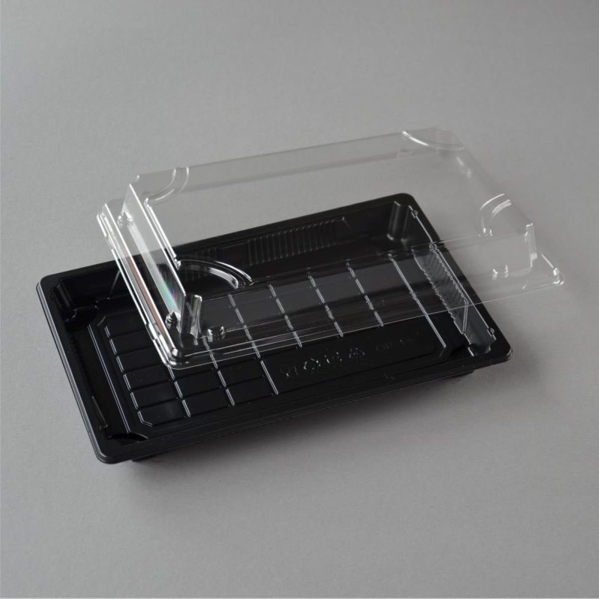 Einwegschale 400 mm), 1.5 Sushi Verpackung Stück wellenförmigen Schalen Sushi (216×136×30 OP Box mit Deckel Sushi Tray Boden, mit