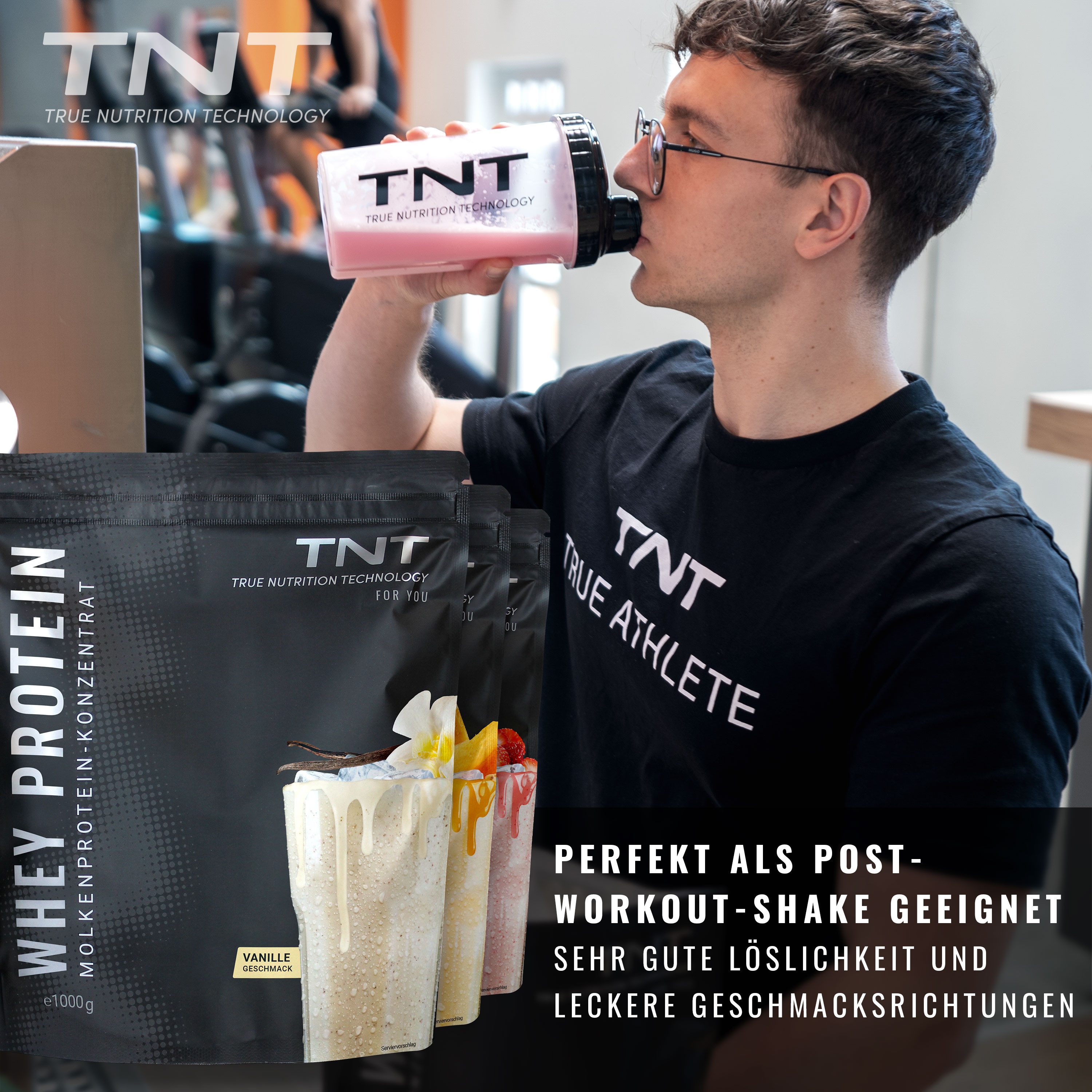 TNT (True Nutrition Technology) Whey Protein - Molkenprotein-Konzentrat für Muskelaufbau und Diät Pulver