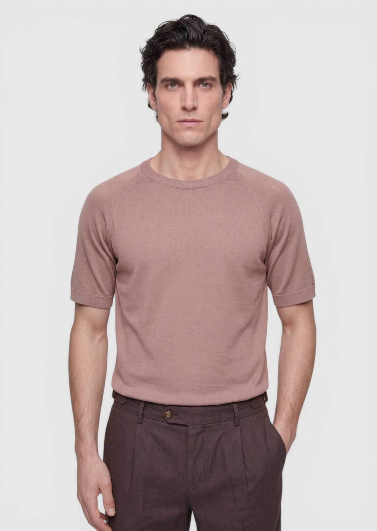 RAMSEY Longpullover Rosa Strickmode