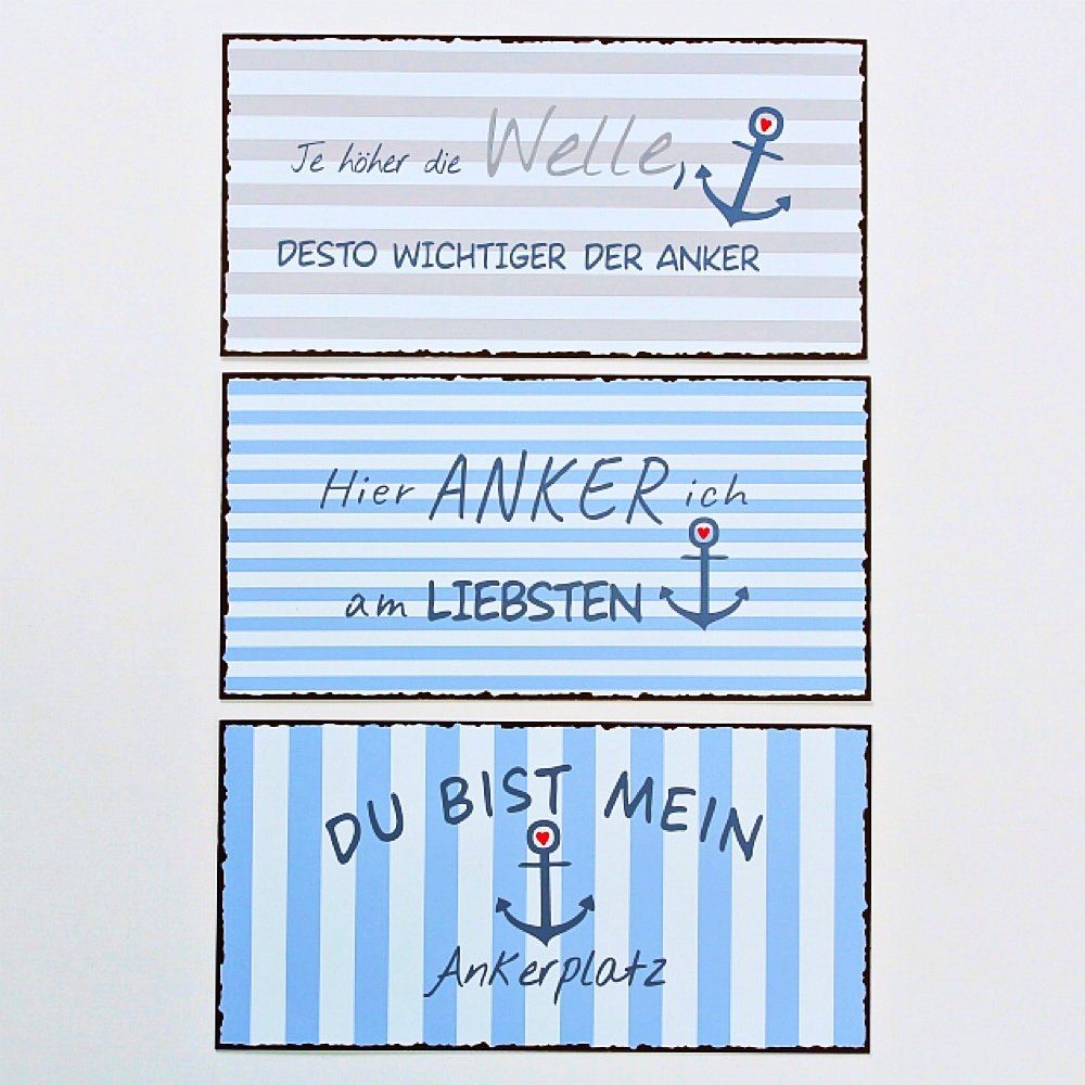 BOLTZE Wandbild, Maritim, Maritimes Metallschild Modell DU BIST MEIN... 40 x 20 cm