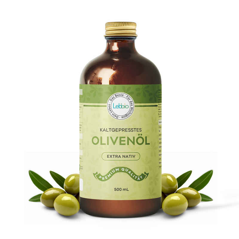 Lebbio Körperöl Olivenöl - Fördert die Gesundheit durch seine guten Fette, 500ml Inhalt
