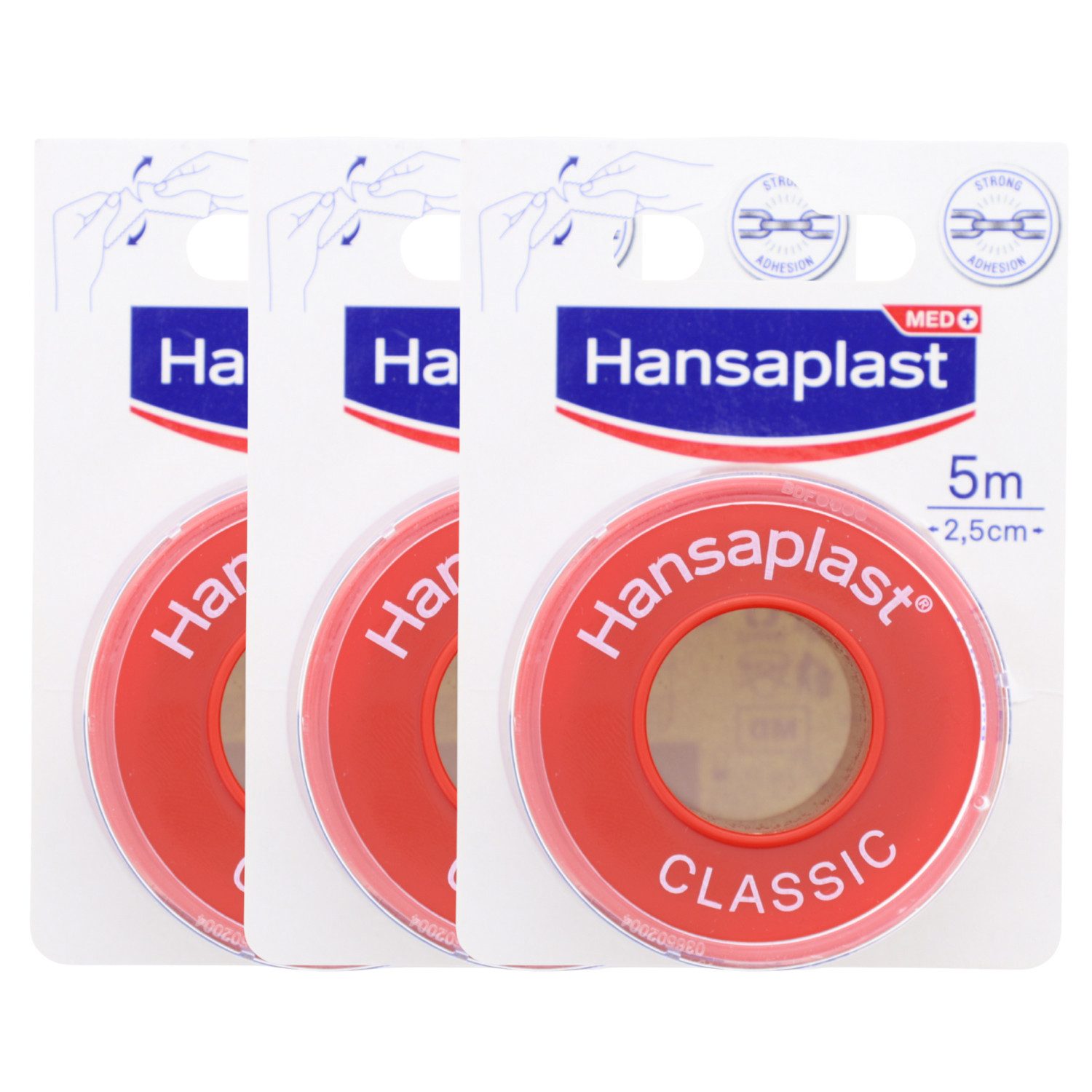 Hansaplast Handgelenkbandage 3x Hansaplast Fixierpflaster Classic zur einfachen und sicheren Fixier
