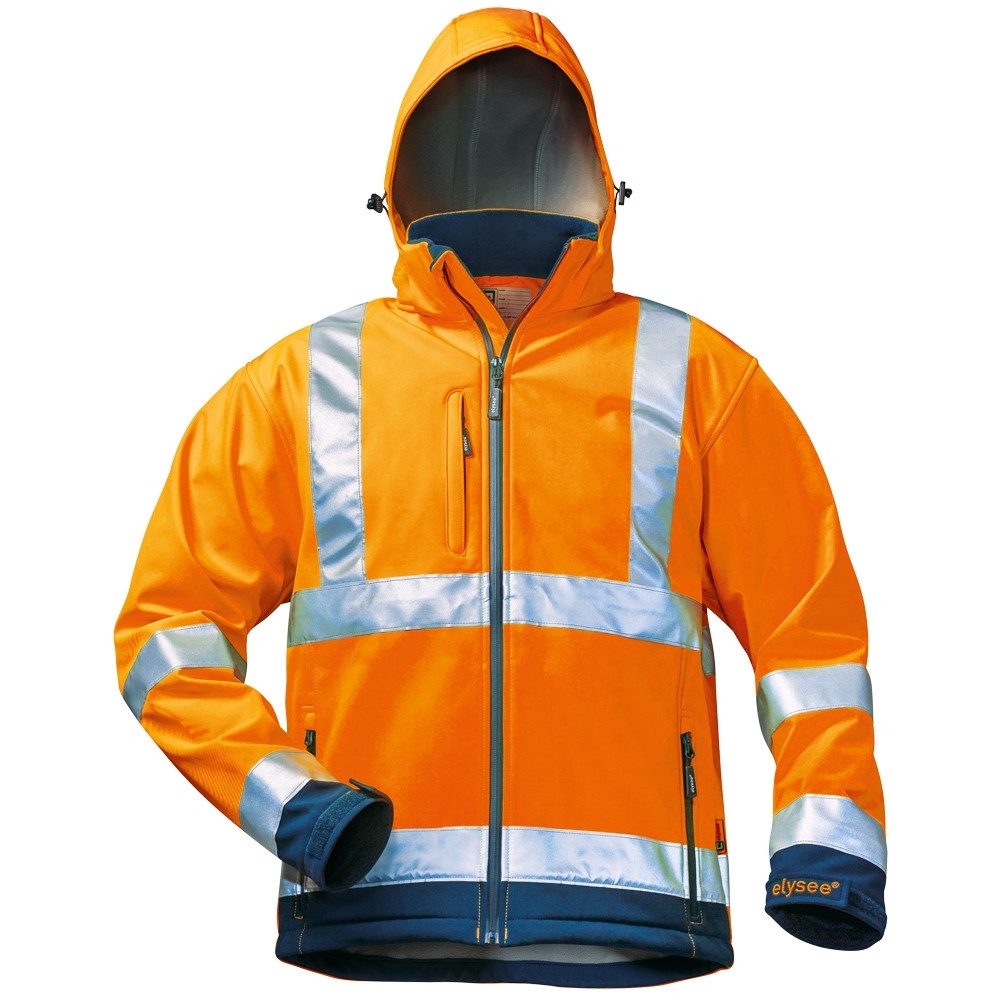 Schutzjacke BILL Warnschutz-Softshelljacke ELYSEE® Orange / Marine, EN ISO 20471/