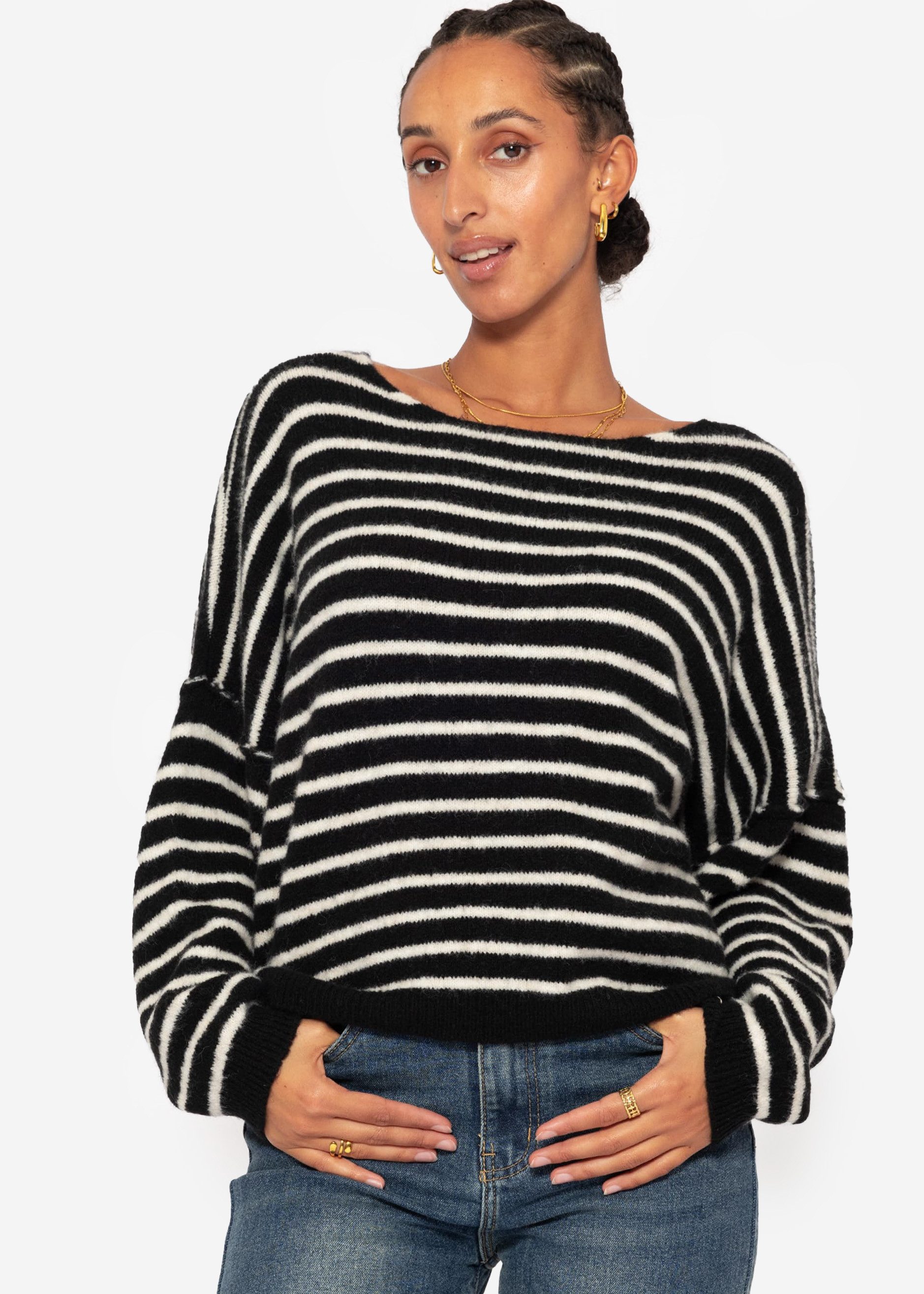 SASSYCLASSY Strickpullover Gestreiften Oversize Damen mit günstig online kaufen