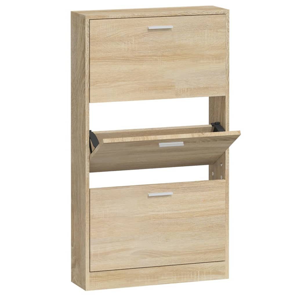 furnicato 59x17x108 Holzwerkstoff Eichen-Optik cm Schuhschrank