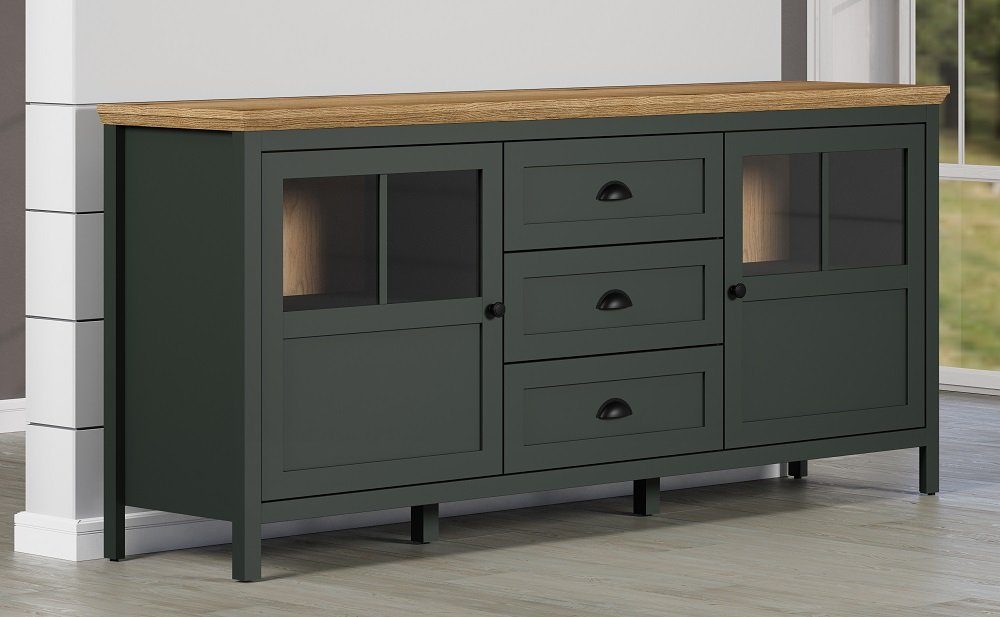 trendteam Sideboard Sideboard Stanton, Tannengrün / Eiche