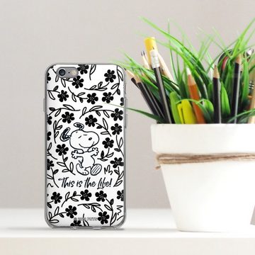 DeinDesign Handyhülle Peanuts Blumen Snoopy Snoopy Black and White This Is The Life, Apple iPhone 6s Silikon Hülle Bumper Case Handy Schutzhülle