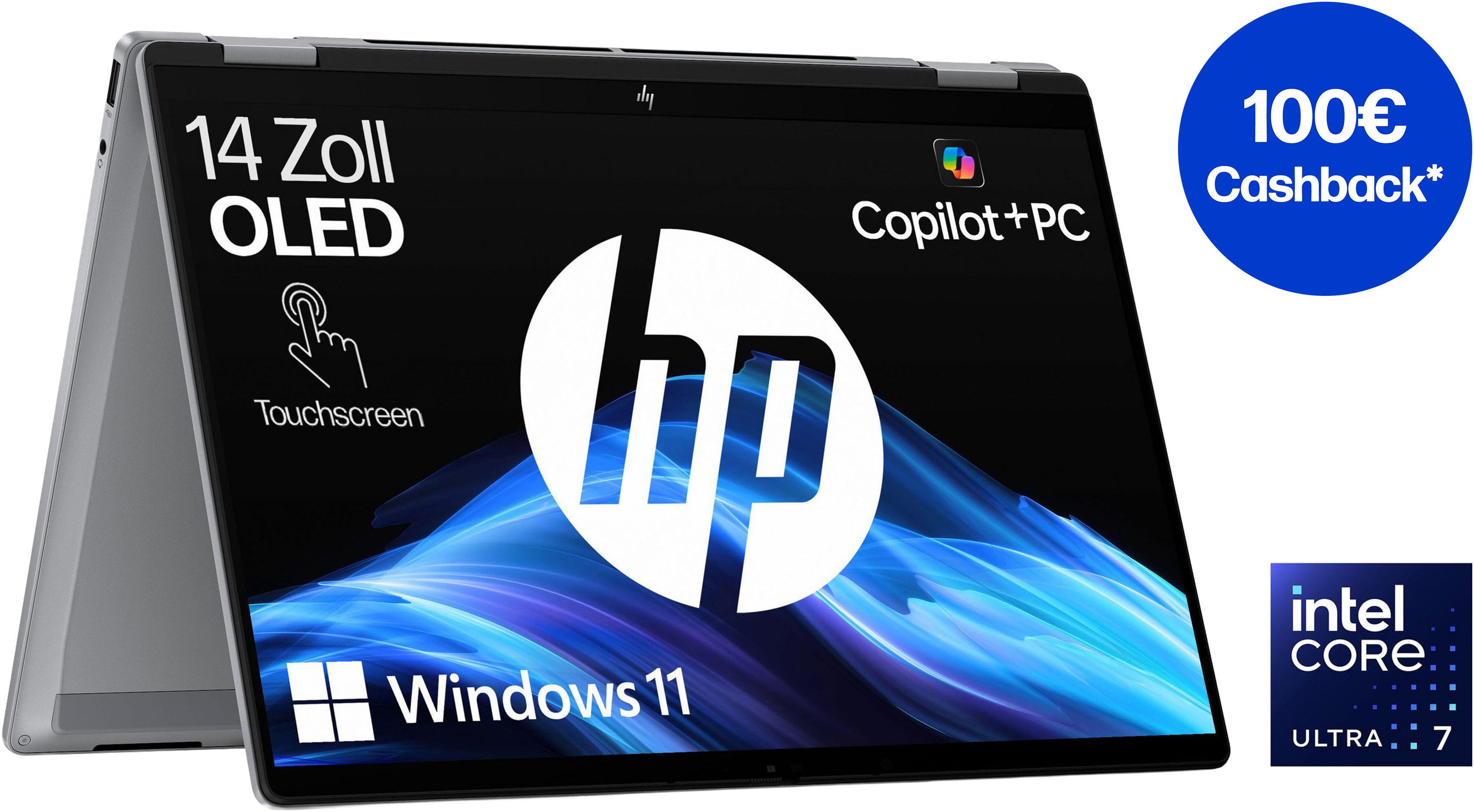HP OmniBook X Flip 14-fm0272ng Convertible Notebook (35,6 cm/14 Zoll, Intel Core Ultra 7 256V, ARC 140V, 512 GB SSD)