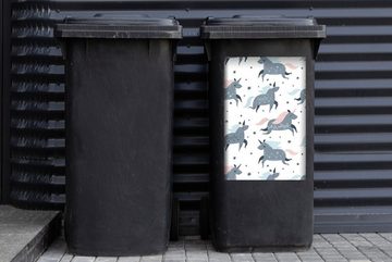 MuchoWow Wandsticker Design - Einhorn - Zitate (1 St), Mülleimer-aufkleber, Mülltonne, Sticker, Container, Abfalbehälter