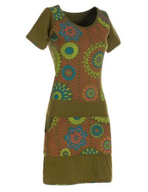 Vishes Sommerkleid Kurzarm Damen Sommer-Kleid Mini-Kleid Tunika-Kleid T-Shirtkleid Guru, Hippie, Ethno Style
