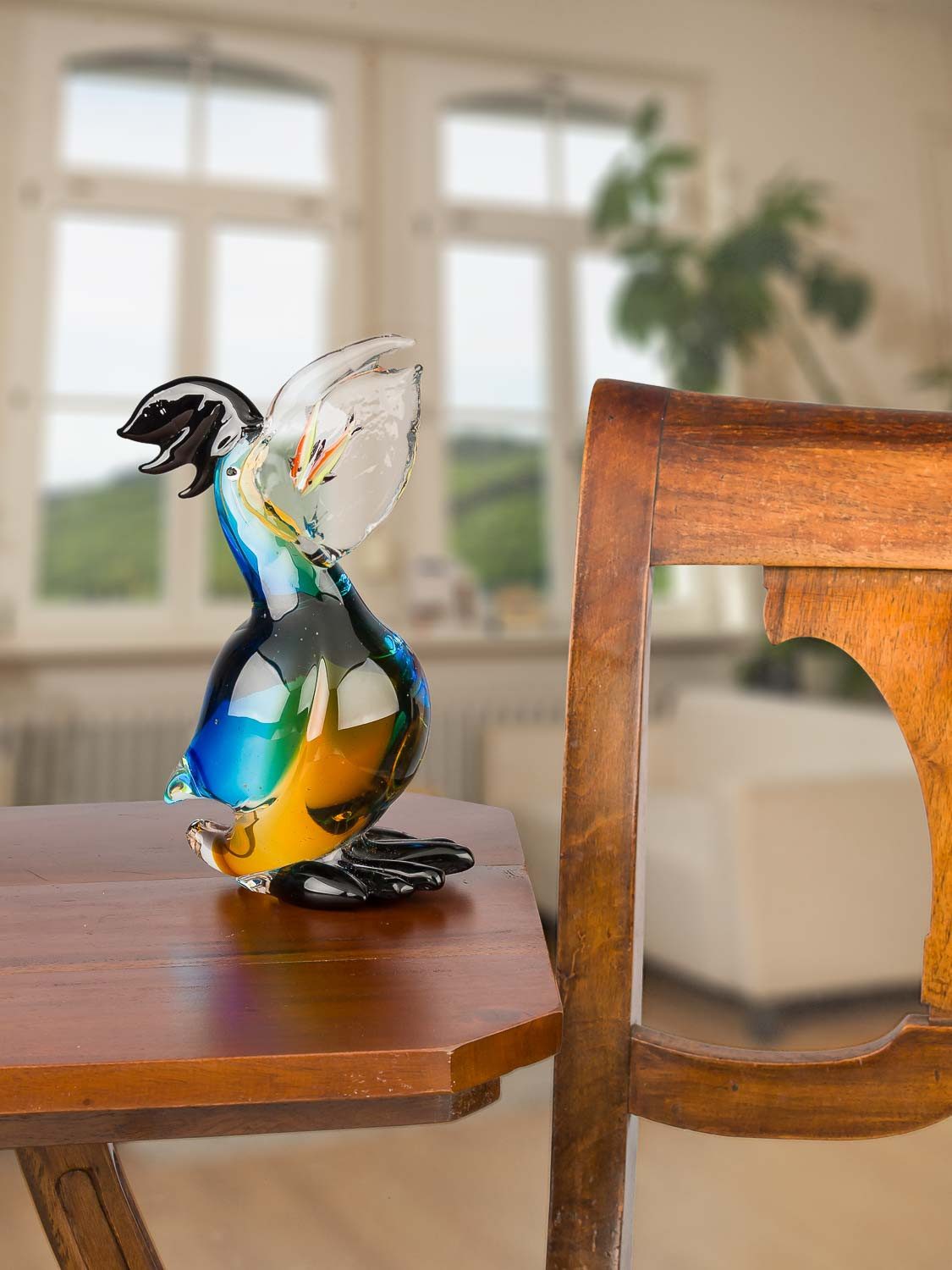 Aubaho Dekoobjekt Glasfigur Figur Skulptur Pelikan Glas Glasskulptur Vogel Murano Antik-