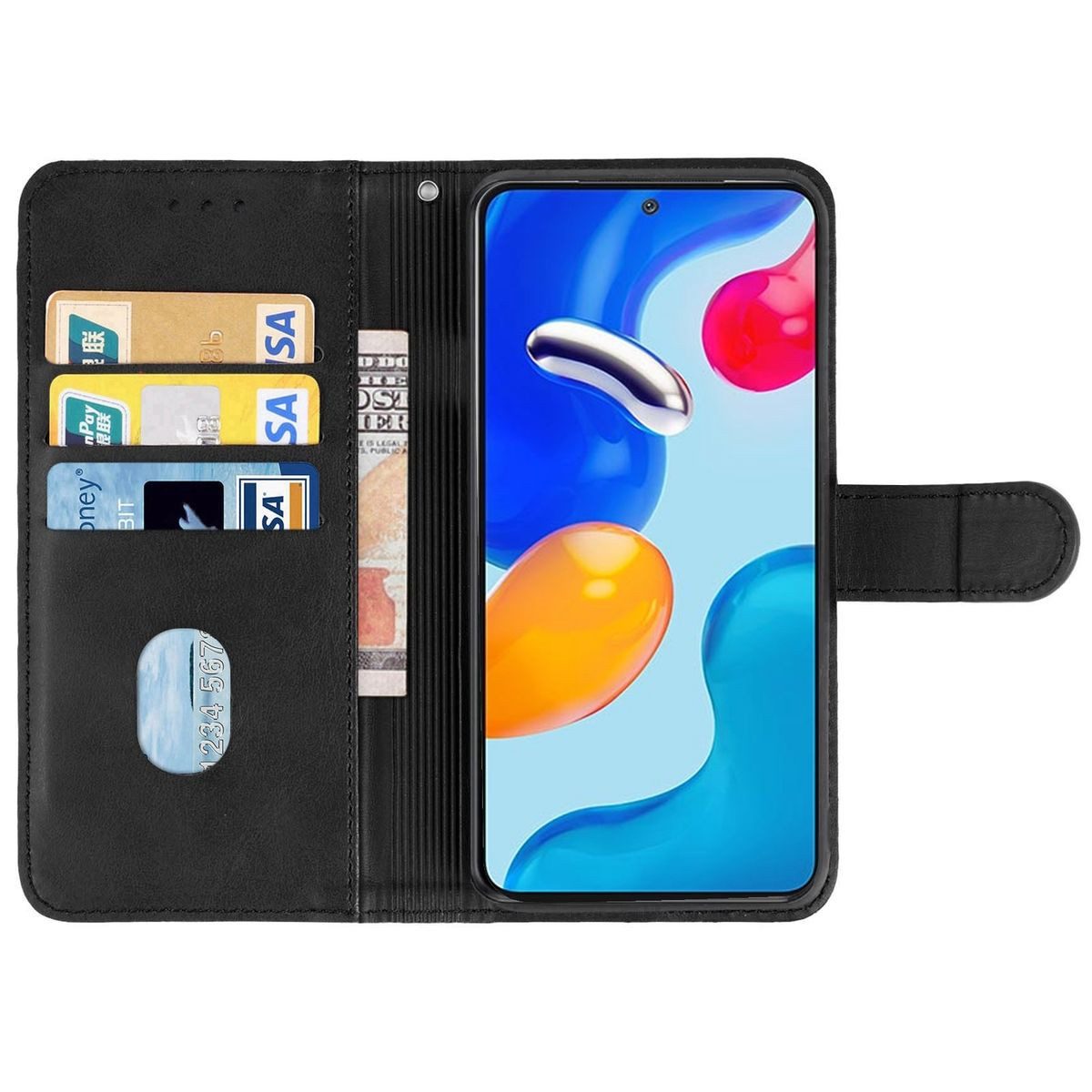 König Design Handyhülle Xiaomi Redmi Note 11S, Schutzhülle Schutztasche Case Cover Etuis Wallet Klapptasche Bookstyle