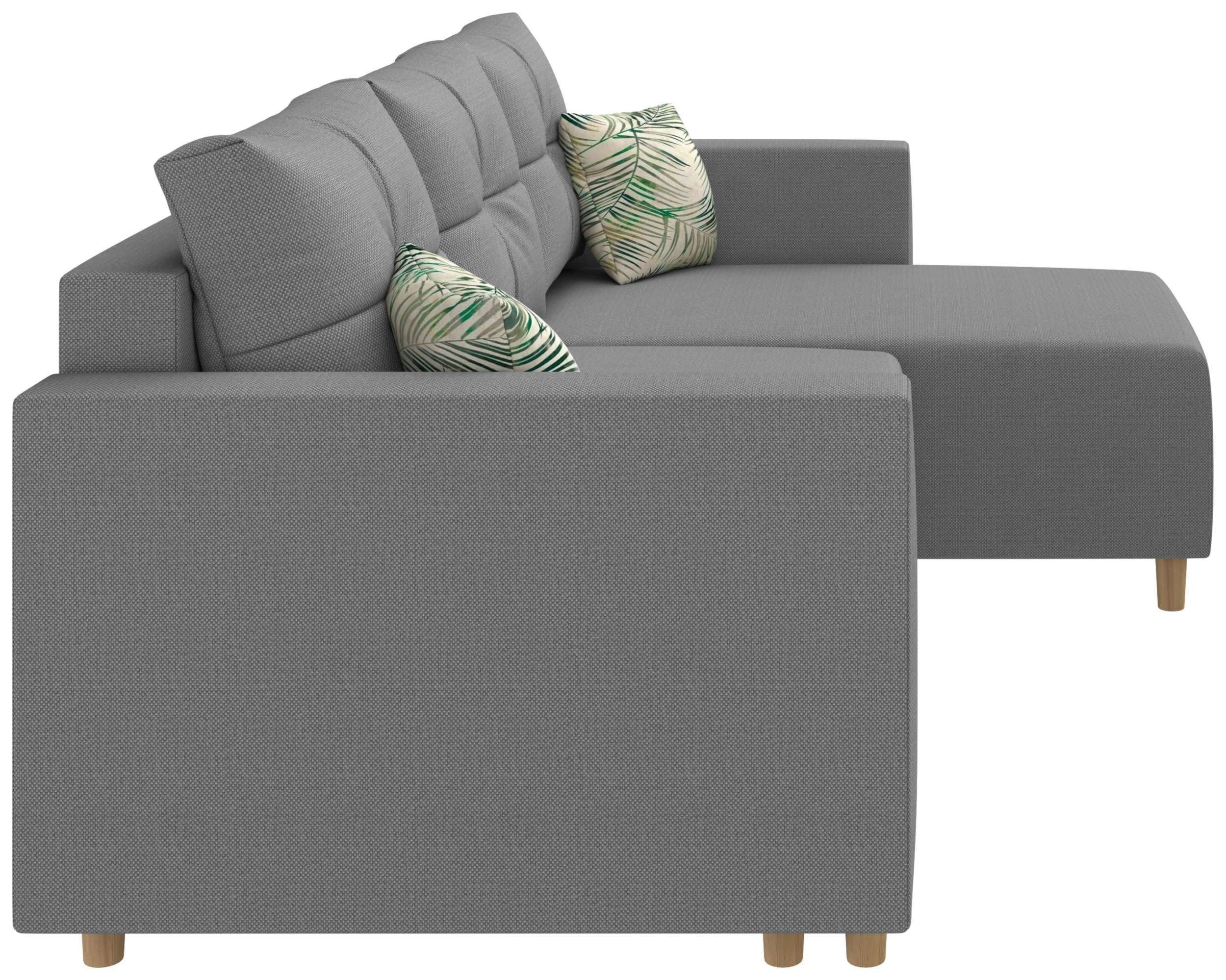 bestellbar, mane Livenza, im mit stellbar, Stylefy links Design frei mit und Raum oder Klassisch Bettfunktion Bettkasten, L-Form, Ecksofa Bonellfederkern, rechts Eckcouch,