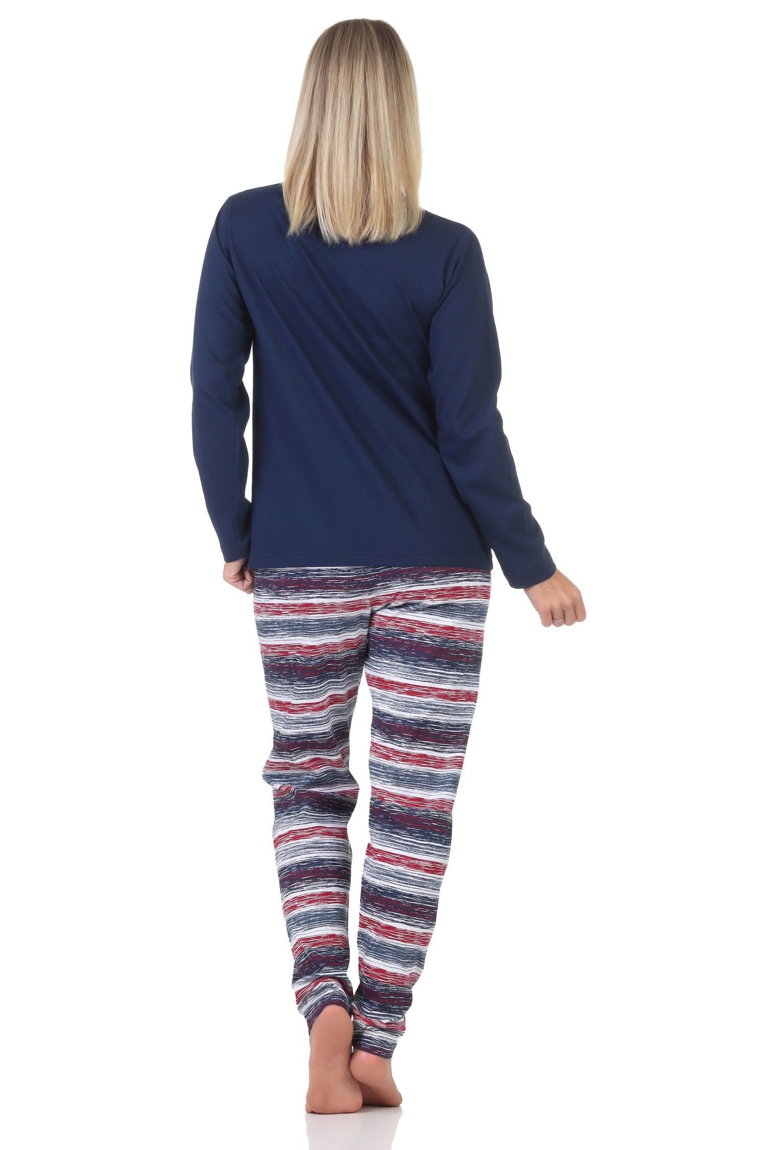 Normann Pyjama Normann Damen langarm Schlafanzug Pyjama in wunderschöner Optik