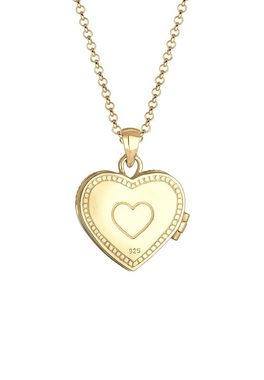 Elli Premium Kette mit Anhänger Herz Ornament Amulett Medaillon Liebe 925 Silber