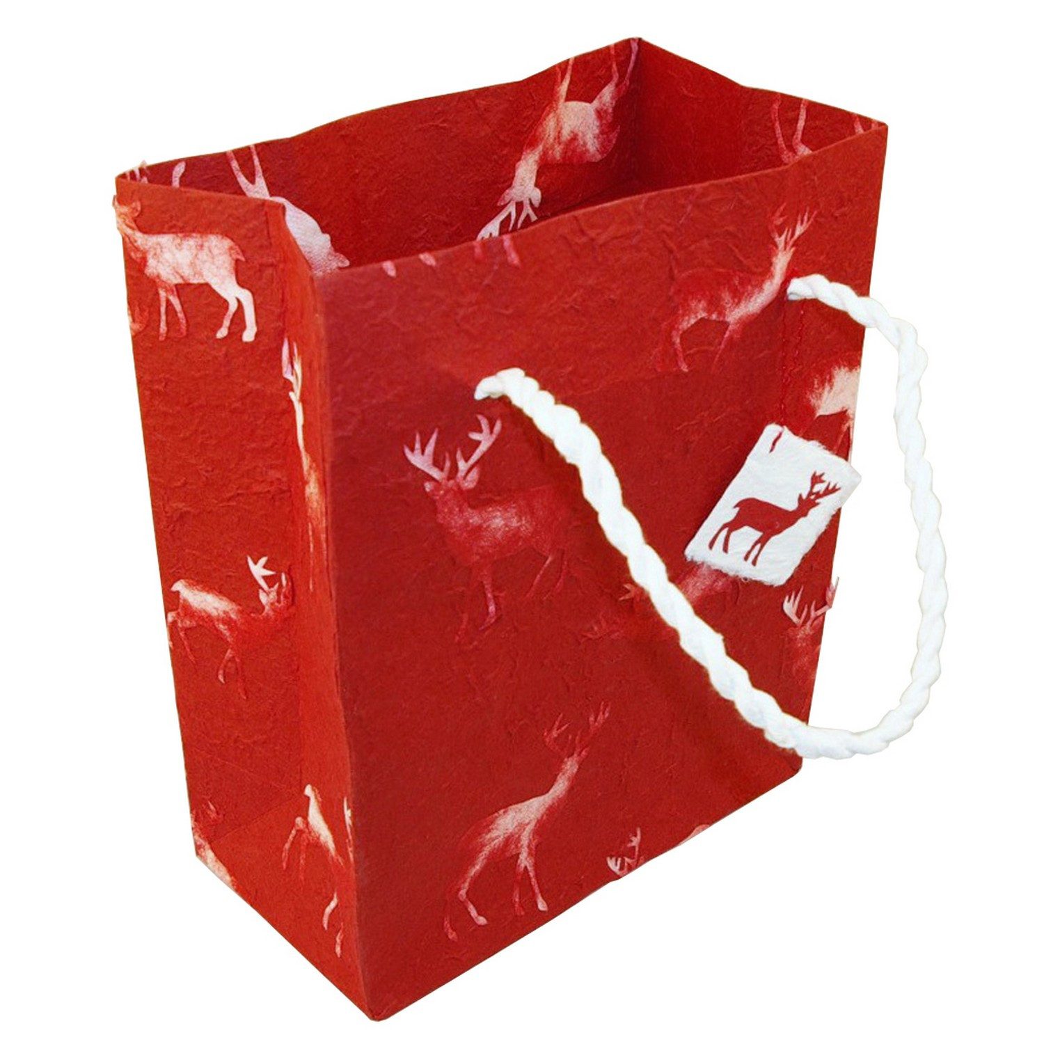 Deko AS Упаковочная бумага Geschenktaschen Weihnachten Rot-Natur - 1 VE = 3 Stück - L 96004/22/0, (3St), handgeschöpftes Бумага