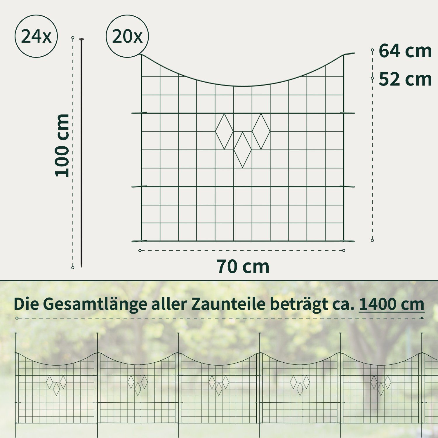 VERDOBA Zaun Teichzaun Gartenzaun Hundezaun - günstig online kaufen
