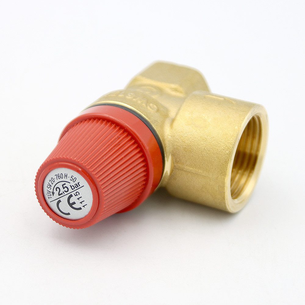 Thumbnail - Caleffi Thermostatventil Membran Sicherheitsventil 1/2" x 3/4" 2.5 bar Überdruckventil Heizung