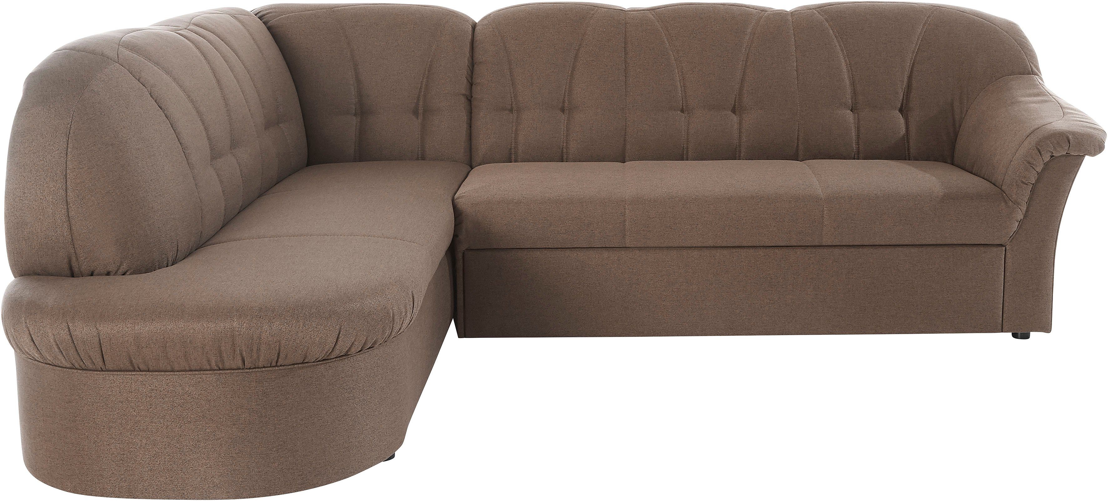 DOMO collection Ecksofa "Pegnitz, elegante Rückensteppung, kompakte Stellma günstig online kaufen