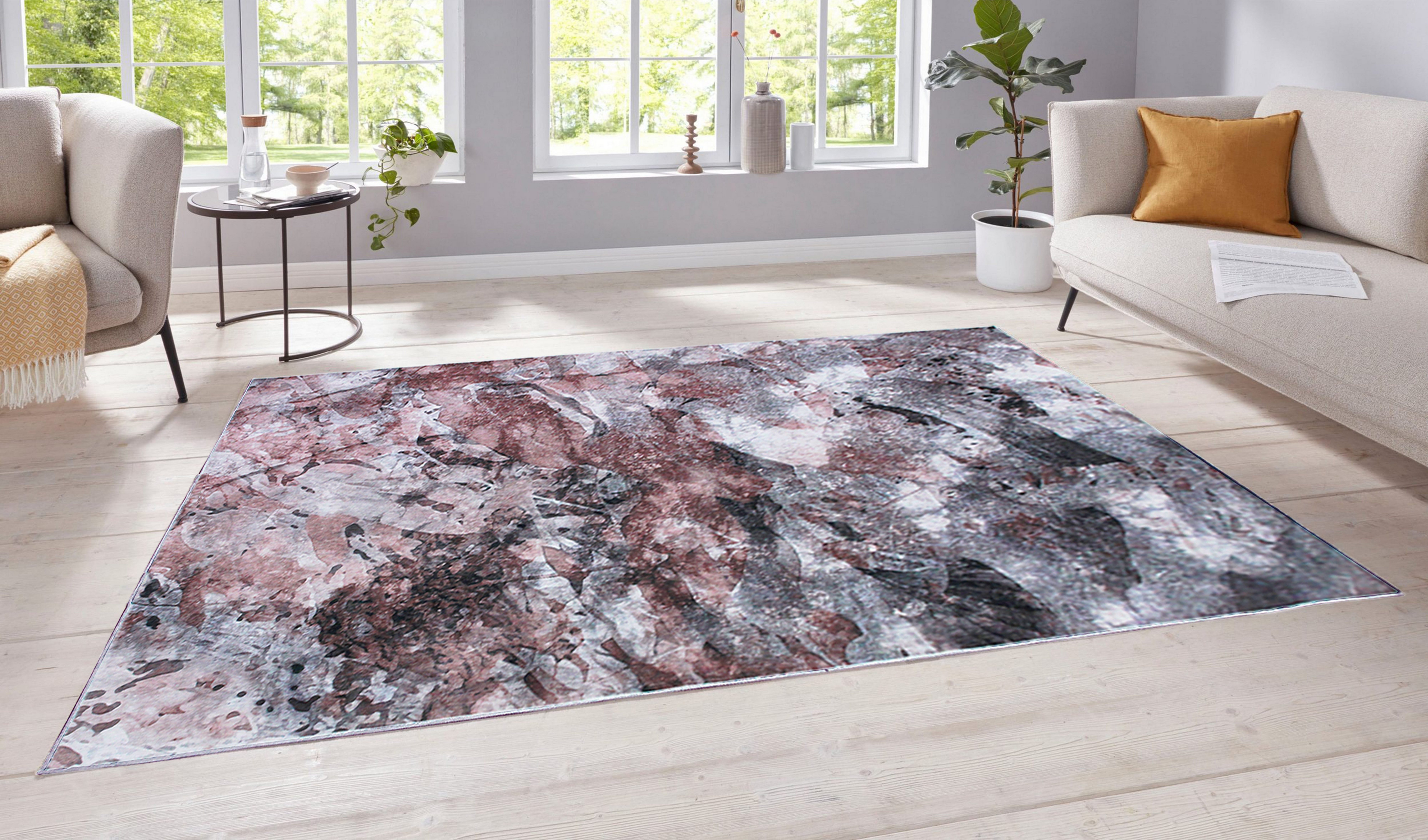 und my rosa Höhe: Teppich Kurzflor-Teppich Muster, bunt, rechteckig, Druckteppich, abstraktes home, modernes 5 Turin, mm,