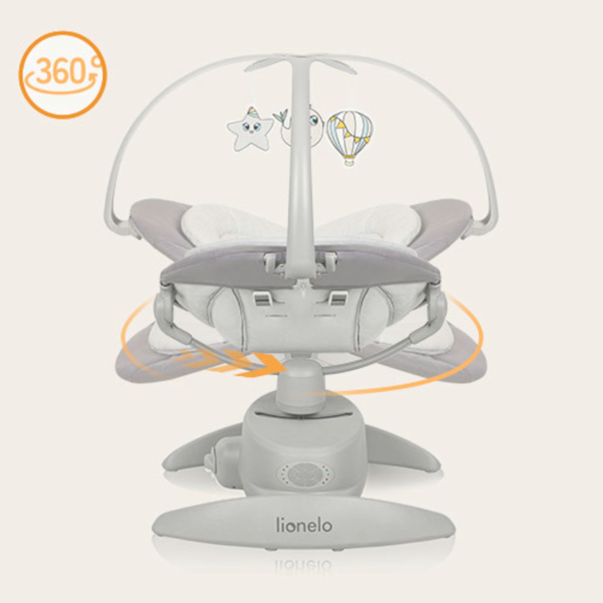 lionelo Babywippe MELL, 0-9 Jahren/360°/Bluetooth/Fernsteuerung/12 Melodien günstig online kaufen