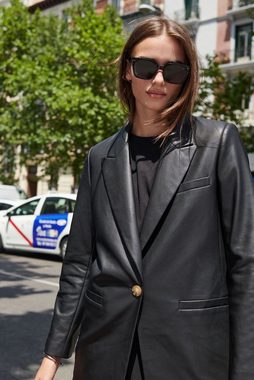 Next Lederimitatjacke Kunstleder-Blazer, Kurzgröße (1-St)