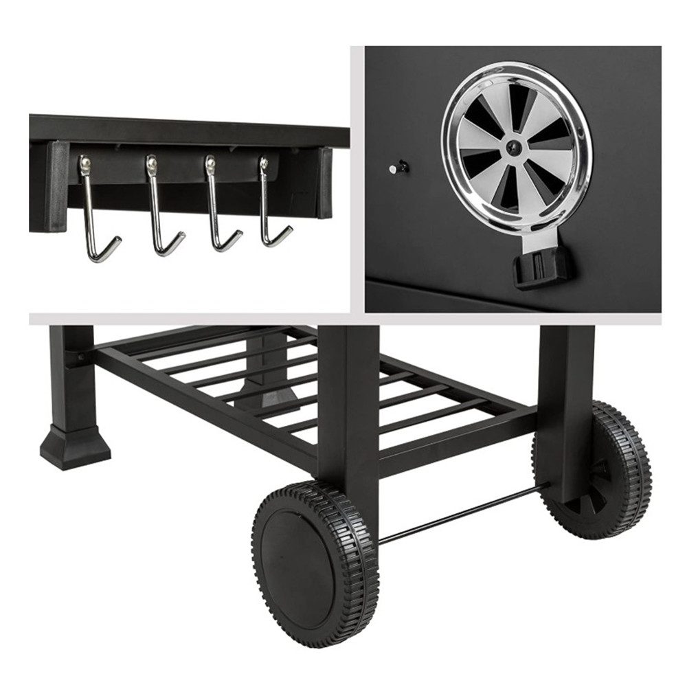 JEOBEST Holzkohlegrill, mit Deckel, Edelstahl-Griff, Grillrost